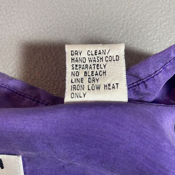 Florenzi Nouveau Silk Shirt Mens L Button Down Long Sleeve Chest Pocket Purple - Picture 10 of 11